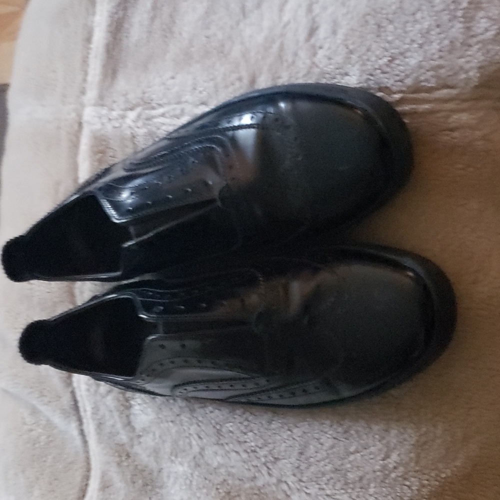 rag & bone new york black leather wingtip slide on. NWOT